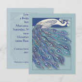 Nouveau Peacock Bridal Shower Invitation Kaart (Voorkant / Achterkant)
