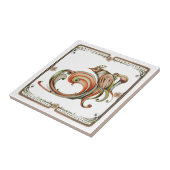 Nouveau Ribbon Ceramic Tile Tegeltje (Zijkant)