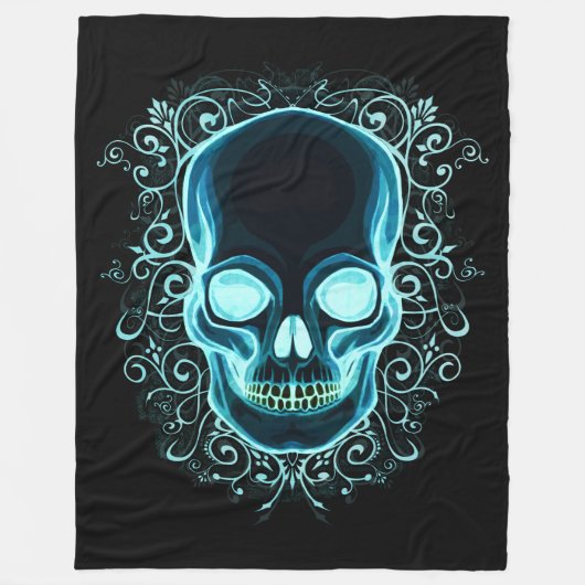 Nouveau Skull Fleece Deken (Voorkant)