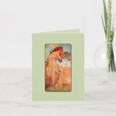 Nouveau Summer Girl Note Kaart (Voorkant)