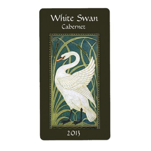 Nouveau Swan Wijnflesje Etiket (Voorkant)