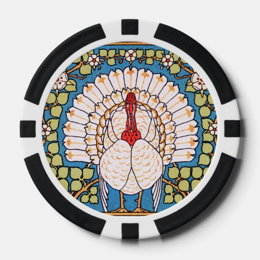 Nouveau Thanksgiving Turkije Banner Poker Chips (Voorkant)