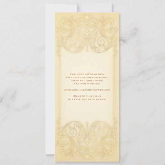 Nouveau Victoriaans: Bleek Gouden Fancy Save the D Save The Date (Achterkant)