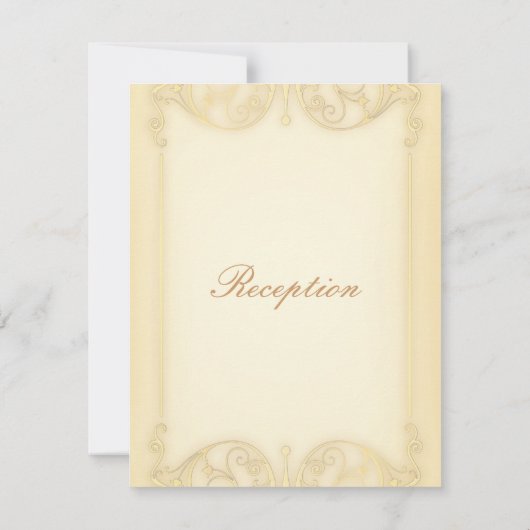 Nouveau Victoriaans: Bleekgouden Bruiloft met Fijn Kaart (Achterkant)