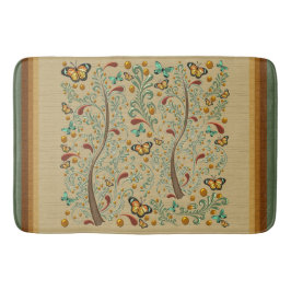 Nouveau vlinders en Oranje bomen Badmat