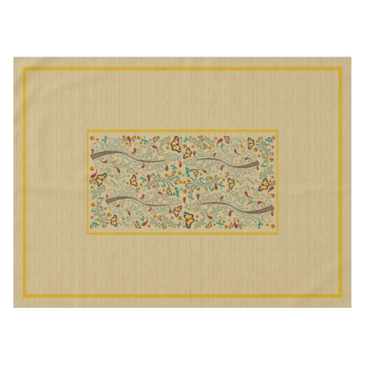 Nouveau vlinders en Sinaasappels 50" x 72 Tafelkleed (Voorkant (Horizontaal))