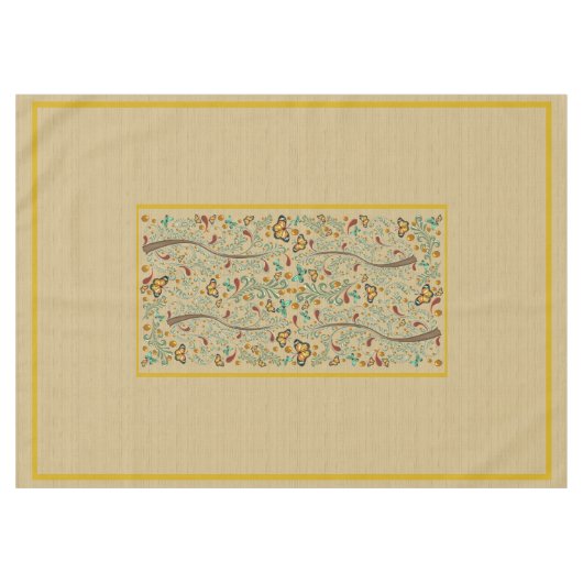 Nouveau Vlinders en Sinaasappels Bomen 60 "x 84" Tafelkleed (Voorkant (Horizontaal))