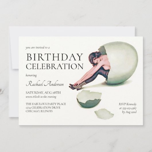  Nouveau Vrouw Grappig Verjaardagsfeest Kaart (Voorkant)