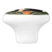 nouveau zwarte kat keramische knop (Zijkant)