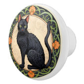 nouveau zwarte kat keramische knop (Rechts)