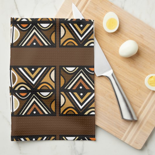 Nouveaux Uhuru etnisch Pattern Kitchen Towel Theedoek (Quarter Fold)