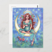 Nova Briefkaart Nieuwe Baby Moon Moeder (Voorkant / Achterkant)