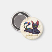 Nova Cat Adventures – Egyptian-Inspired Black Cat  Magneet (Voorkant / Achterkant)