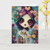 Nova chaser of butterflies-illustratie kaart (Gele Bloem)
