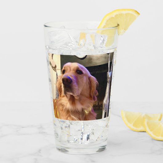 Nova De Gouden Retriever - Glazen Tumbler / Shaker (Achterkant ijs)