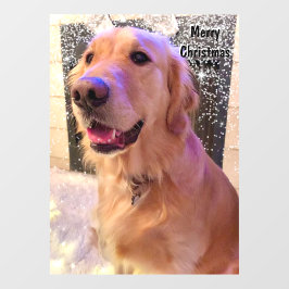 Nova De Gouden Retriever Hond Kerstsneeuw Raamsticker
