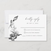 NOVA Elegant Gothic Halloween Floral RSVP-kaart Kaart (Voorkant)