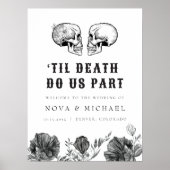 NOVA Gothic Floral Skull Til Death Weduwen Welkom Poster (Voorkant)