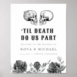 NOVA Gothic Floral Skull Til Death Weduwen Welkom Poster