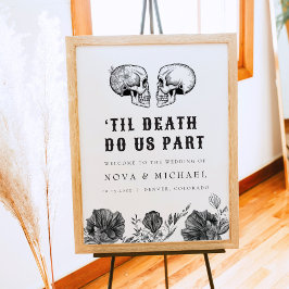 NOVA Gothic Floral Skull Til Death Weduwen Welkom Poster