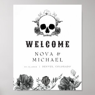 NOVA Gothic Floral Skull Til Death Weduwen Welkom Poster