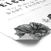 NOVA Gothic Skull Little Boo Baby shower Welcome Poster (Hoek)