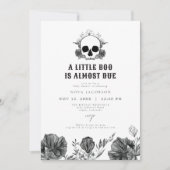 NOVA Gothic Skull Little Boo Halloween Baby shower Kaart (Voorkant)