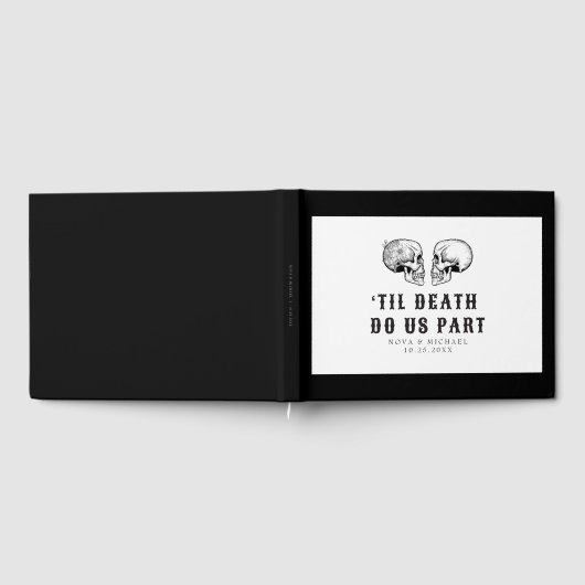 NOVA Gotische Bloemen Schedel Tot Dood Bruiloft Gastenboek (Volledig)