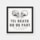 NOVA Gotische Bloemen Schedel Tot Dood Bruiloft Servet (Voorkant)