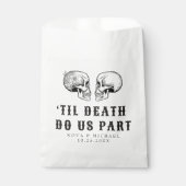 NOVA Gotische bloemenschedel tot de dood huwelijks Bedankzakje (Voorkant)