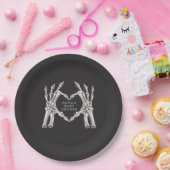 NOVA Halloween Skelet Hart Handen Baby shower Papieren Bordje (Feest)