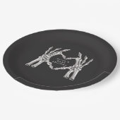 NOVA Halloween Skelet Hart Handen Baby shower Papieren Bordje (Gekanteld)