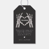 NOVA Halloween Skeleton Heart Hands Dank je wel Cadeaulabel (Voorkant)