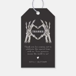 NOVA Halloween Skeleton Heart Hands Dank je wel Cadeaulabel