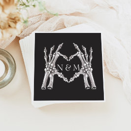 NOVA Halloween Skeleton Heart Hands Wedding Servet