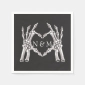 NOVA Halloween Skeleton Heart Hands Wedding Servet (Voorkant)