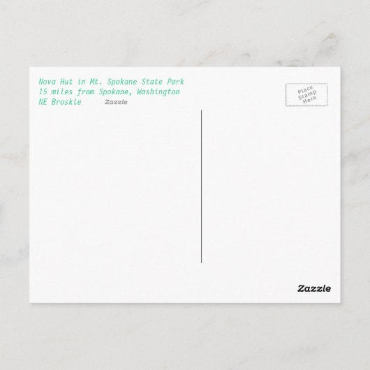 Nova Hut Mt. Spokane State Park Briefkaart (Achterkant)