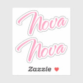 Nova-naam x 2 vinyl sticker (Vel)