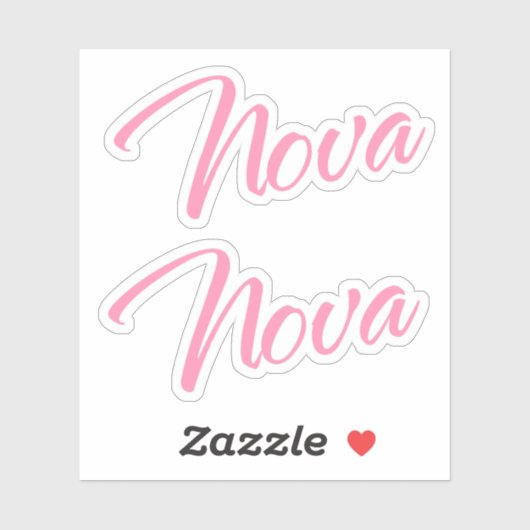 Nova-naam x 2 vinyl sticker (Vel)