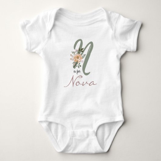 Nova Name onthult Floral Letter N Girl Flower Romper (Voorkant)