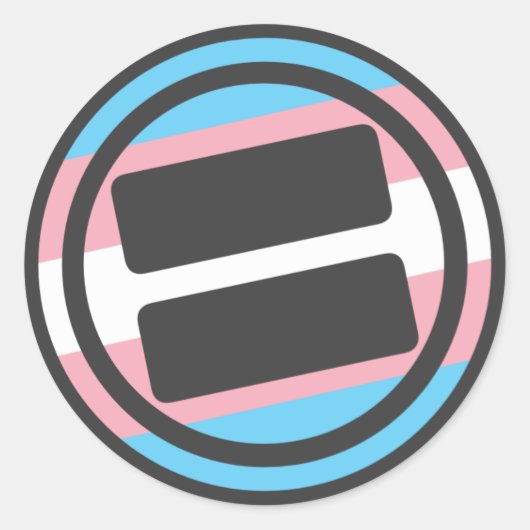 NOVA Pride Transgender Logo - Ronde Ronde Sticker (Voorkant)