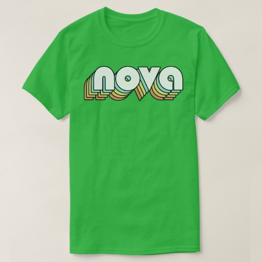 Nova Retro Regenboog Typografie Vervaagd Stijl T-shirt (Design voorkant)