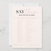 Nova Say Ik hou van je rond de wereld bruids spel Kaart (Voorkant)