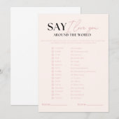 Nova Say Ik hou van je rond de wereld bruids spel Kaart (Voorkant / Achterkant)