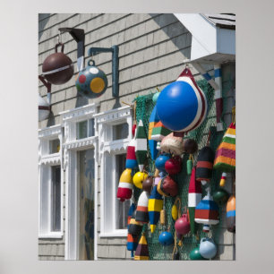 Nova Scotia, Canada. Boei winkel in Blue Rocks in Poster