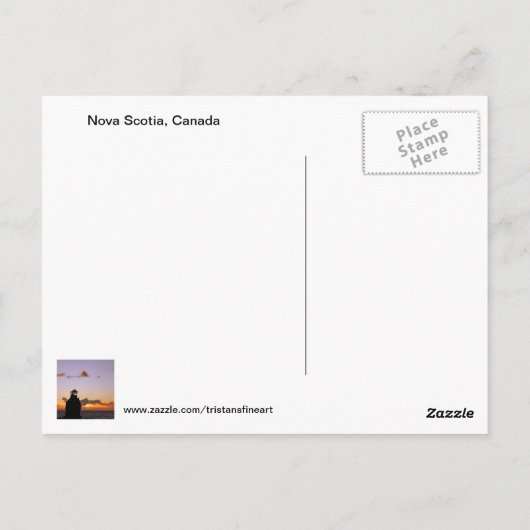 Nova Scotia, Canada Briefkaart (Achterkant)