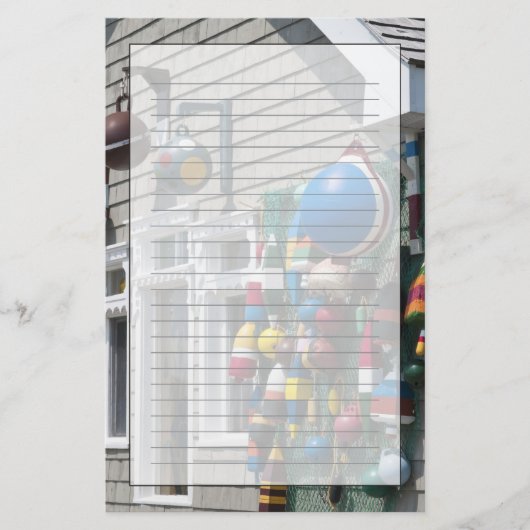 Nova Scotia, Canada. Buoy shop in Blue Rocks in Briefpapier (Voorkant)