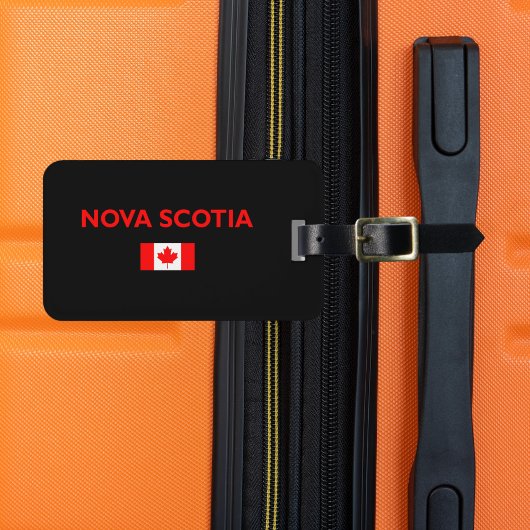 Nova Scotia Canada Canadese vlag Donkere kleur Bagagelabel
