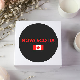 Nova Scotia Canada Canadese vlag Donkere kleur Ronde Sticker