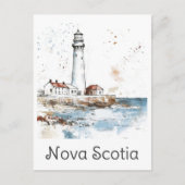 Nova Scotia Canada Lighthouse Waterverf Reizen Briefkaart (Voorkant)